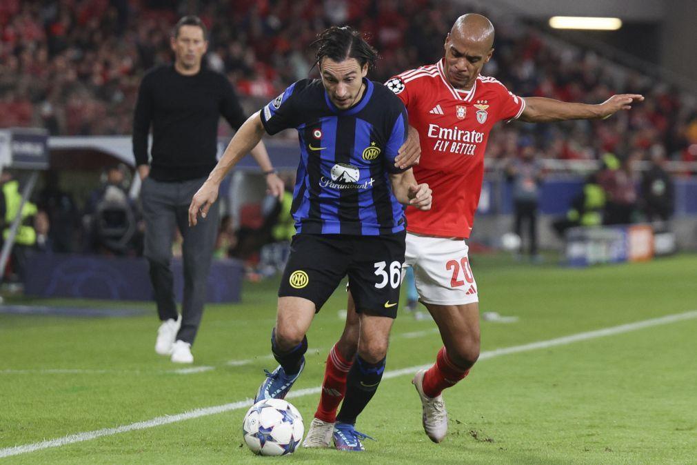 Benfica esteve a vencer por 3-0 e acaba por empatar com Inter