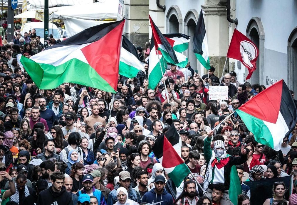 Médio Oriente: Capitais europeias receberam manifestações de apoio a palestinianos