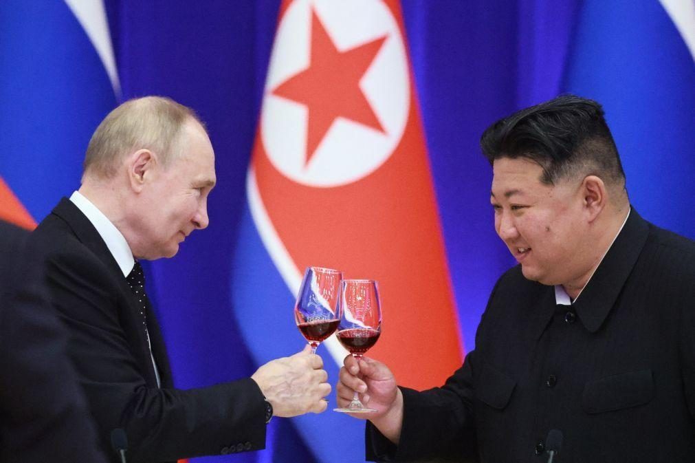Coreia do Sul, Japão e EUA condenam pacto entre Pyongyang e Moscovo