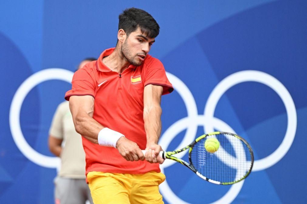 Tenista espanhol Carlos Alcaraz na final de singulares masculinos de Paris2024