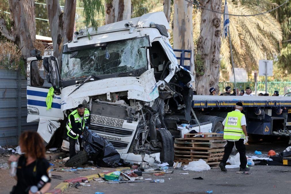 Médio Oriente: Um morto e 30 feridos em embate de camião em Telavive