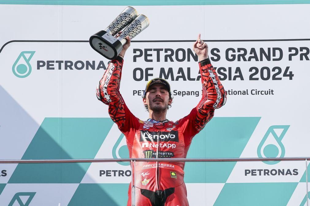 Francesco Bagnaia vence GP da Malásia de MotoGP e adia atribuição do título