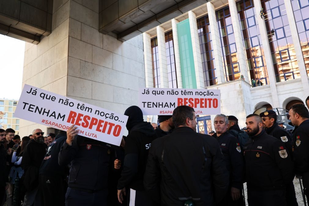 Centenas de bombeiros exigem valorização da carreira em manifestação em Lisboa