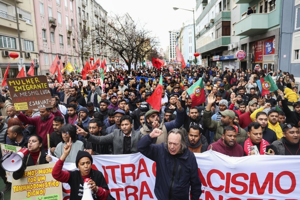 Dirigentes da esquerda na manifestação contra racismo e divisão da sociedade portuguesa