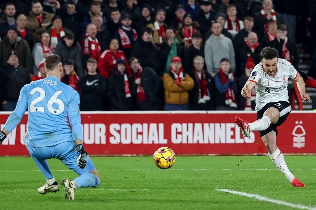 Diogo Jota resgata empate para o Liverpool em casa do Nottingham Forest