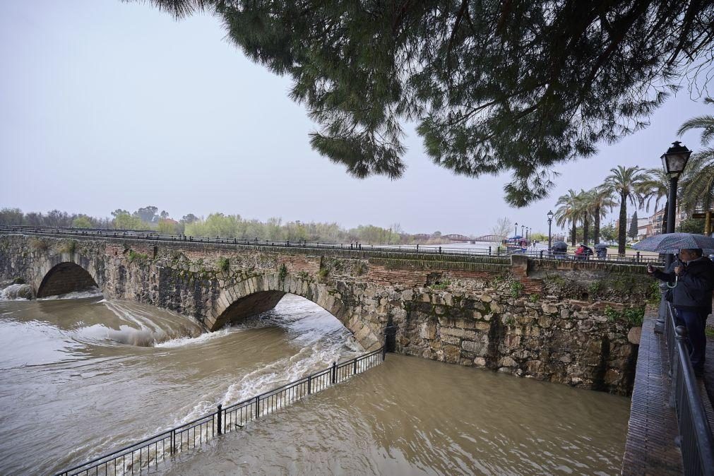 Subida do rio Tejo faz cair parte de ponte romana no centro de Espanha