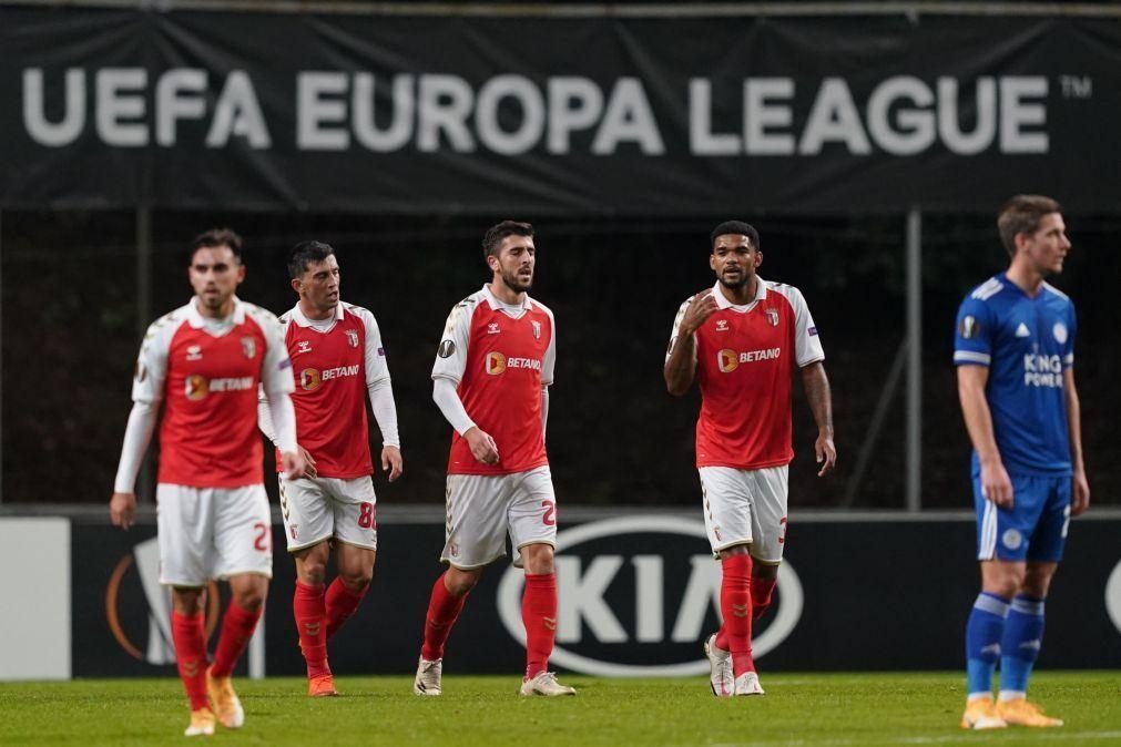 Braga empata com Leicester e fica a um triunfo do apuramento na Liga Europa